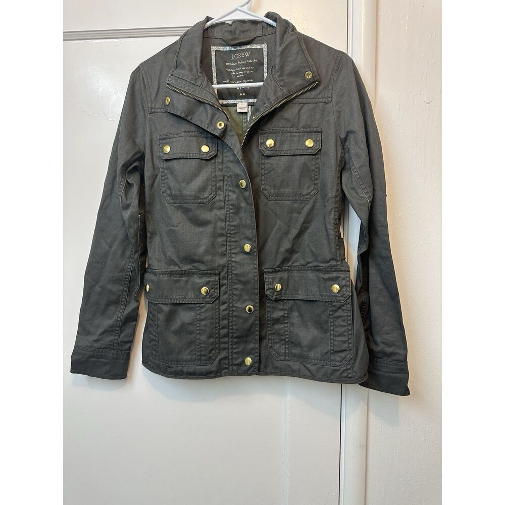 J. Crew‎ Women’s Relaxed Boyfriend Field Jacket XS Cinch Waist Roll Up Cuffs